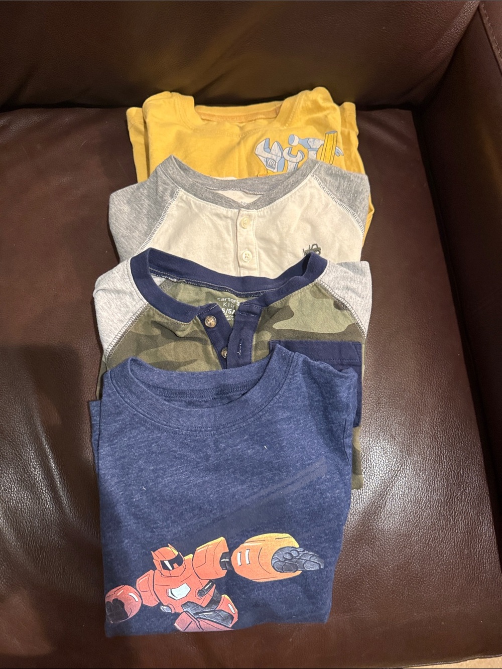 Carter's Yellow 'Little Builder' Long Sleeve Tee three long sleeve